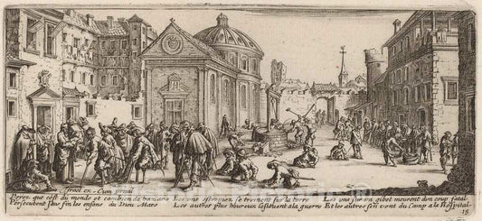 Art Print : Van Schagen After Jacques Callot, The Hospital - Vintage Wall Art