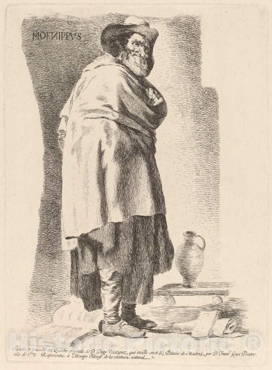 Art Print : De Goya After Diego VelÃ¡zquez, Moenippvs (Moenippus), 1778 - Vintage Wall Art