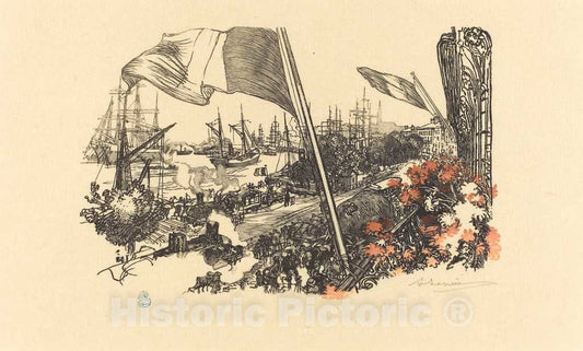 Art Print : Auguste LepÃ¨re, Dedication Page, 1900 - Vintage Wall Art