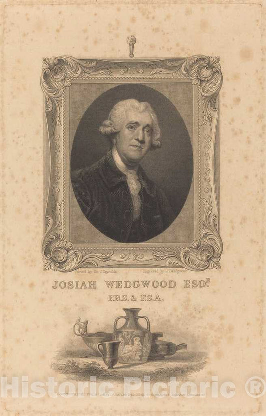Art Print : Taylor Wedgwood After Reynolds, Josiah Wedgewood, Esq, 1841 - Vintage Wall Art