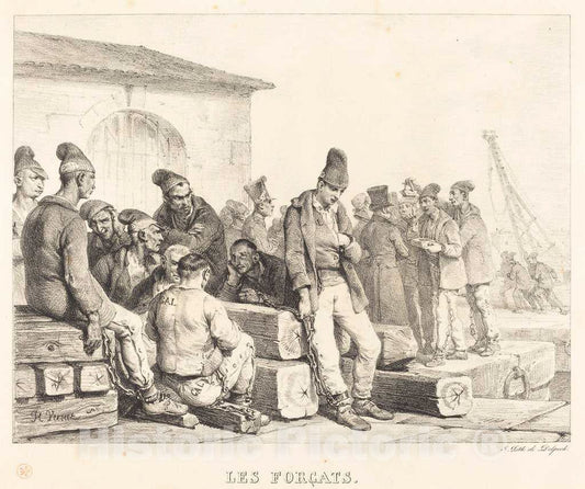 Art Print : Horace Vernet, Les forcats (The Convicts) - Vintage Wall Art