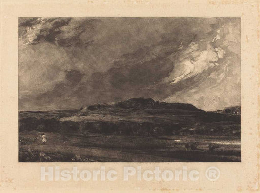 Art Print : Lucas After Constable, Old Sarum (a), 1830 - Vintage Wall Art