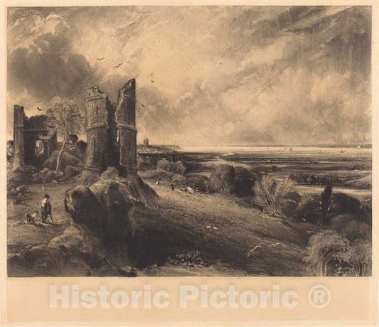 Art Print : Lucas After Constable, Hadleigh Castle (Large Plate), 1830 and 1832 - Vintage Wall Art
