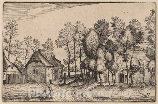 Art Print : Visscher After Van Doetechum, Landscape with Hewed Trees, 1612 - Vintage Wall Art
