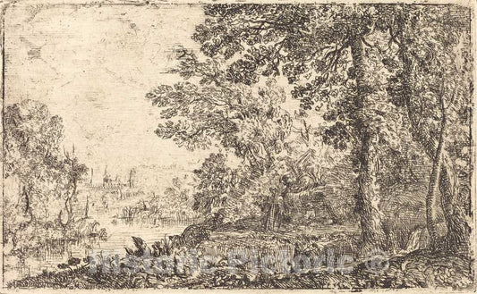 Art Print : Claude Lorrain, The Vision (L'apparition), c. 1630 - Vintage Wall Art