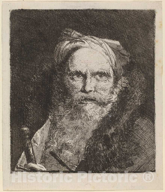 Art Print : Giovanni Domenico Tiepolo, Old Man with a Sword, c. 1762 - Vintage Wall Art