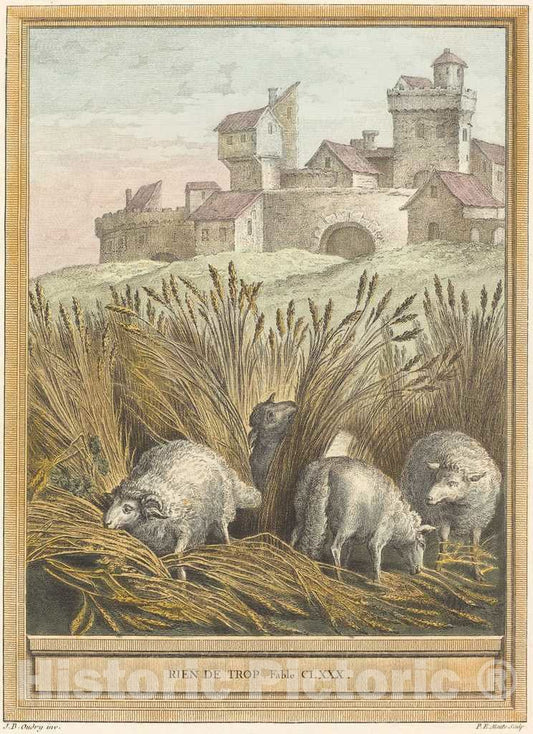 Art Print : Moitte After Oudry, Rien de trop (Nothing in Excess), 1756 - Vintage Wall Art
