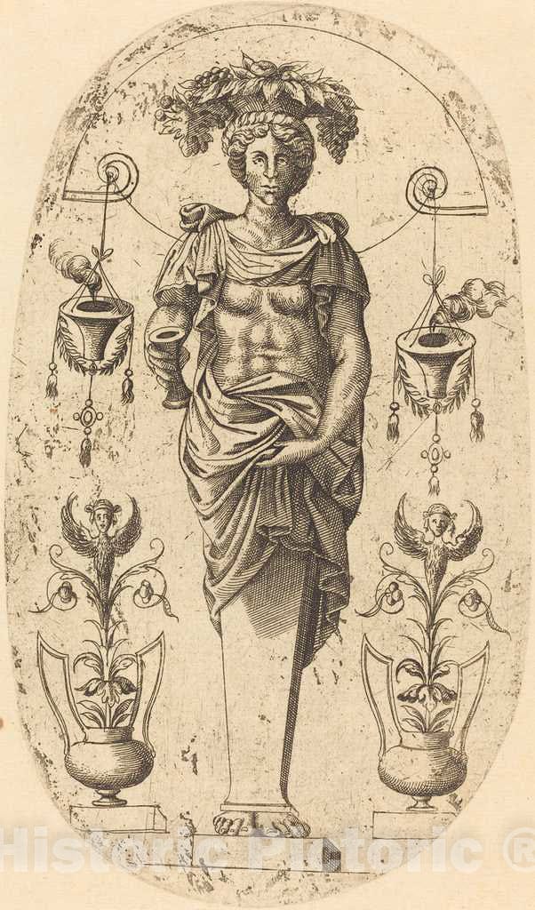 Art Print : Jean Mignon, Woman Carrying a Basket on Her Head - Vintage Wall Art