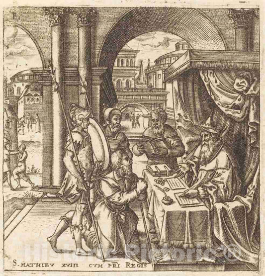 Art Print : LÃ©onard Gaultier, The Servant Begging for Mercy from His King, c.1578 - Vintage Wall Art