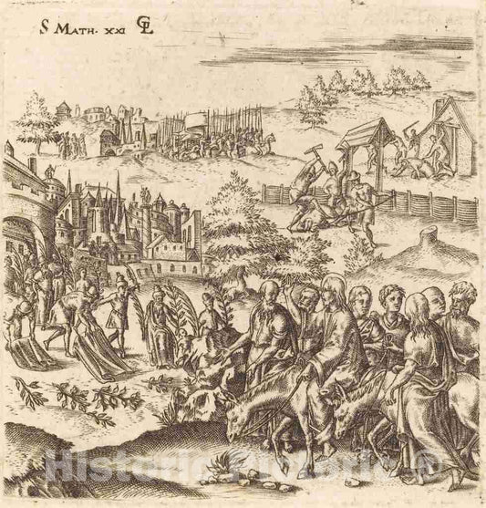 Art Print : LÃ©onard Gaultier, The Entry into Jerusalem, c.1578 - Vintage Wall Art