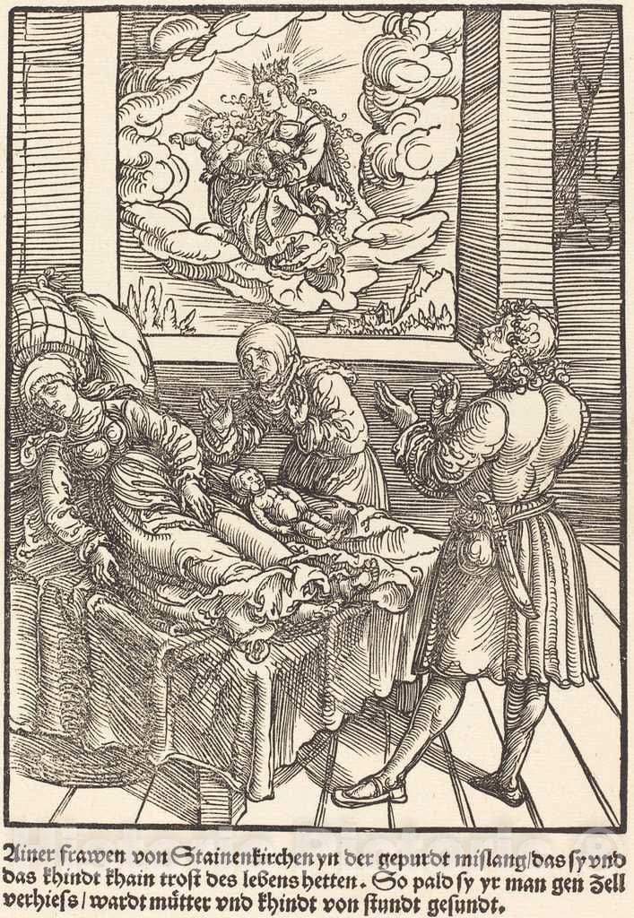 Art Print : Ainer frawen von Stainerkirchen, c. 1503 - Vintage Wall Art
