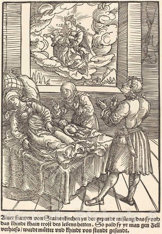 Art Print : Ainer frawen von Stainerkirchen, c. 1503 - Vintage Wall Art