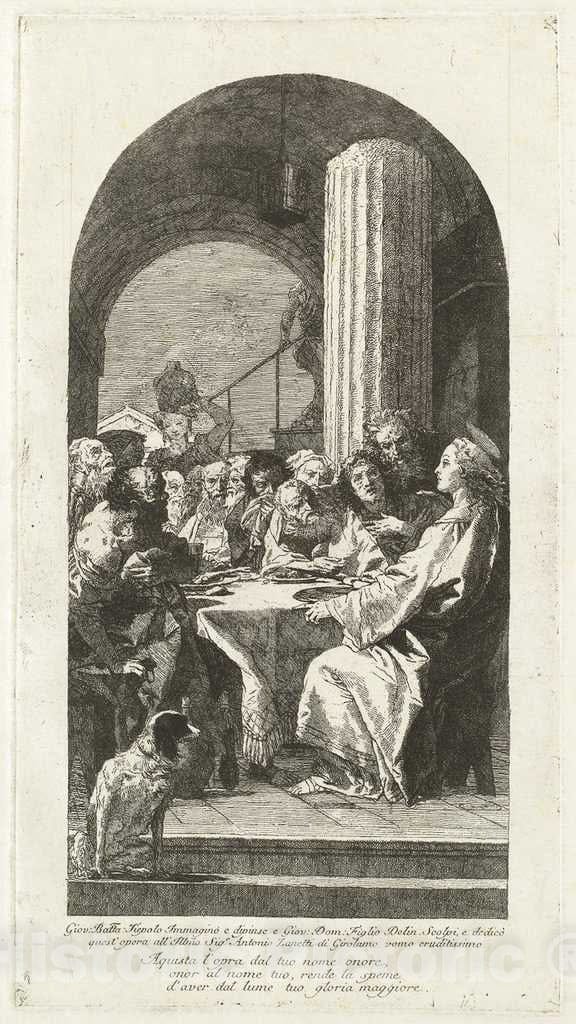 Art Print : Tiepolo After Battista Tiepolo, The Last Supper - Vintage Wall Art