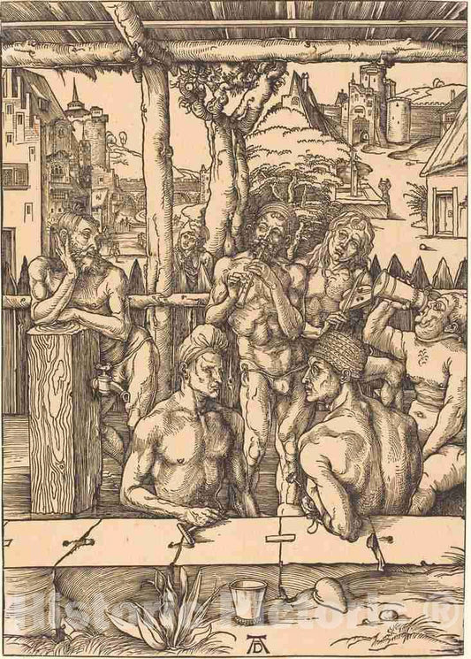 Art Print : Albrecht DÃ¼rer, Bath House, c.1497 - Vintage Wall Art