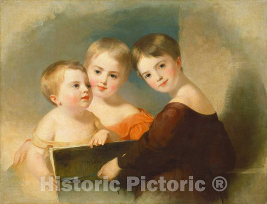 Art Print : Thomas Sully, The Vanderkemp Children, 1832 - Vintage Wall Art