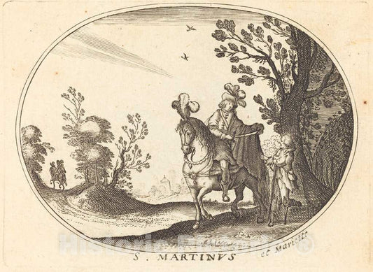 Art Print : Balthasar Moncornet, Saint Martin and The Beggar - Vintage Wall Art