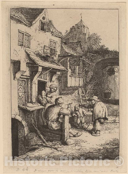 Art Print : Adriaen Van Ostade, Hunchbacked Fiddler, 1654 - Vintage Wall Art