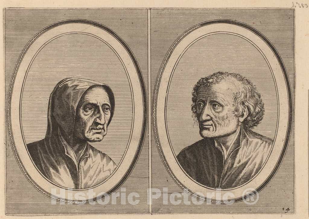 Art Print : Doetechum After Brugel The Elder, Erlijcke Lyn and Snoepighe Steeve, c.1565 - Vintage Wall Art
