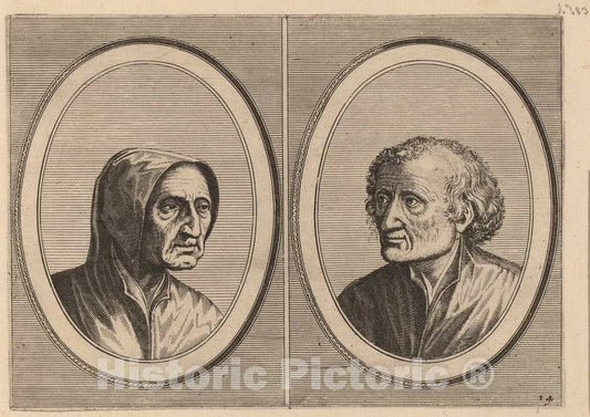 Art Print : Doetechum After Brugel The Elder, Erlijcke Lyn and Snoepighe Steeve, c.1565 - Vintage Wall Art