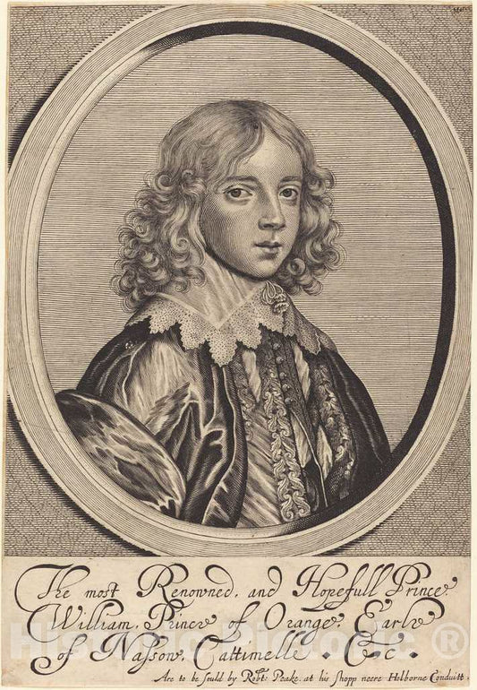 Art Print : William Faithorne, William II, Prince of Orange - Vintage Wall Art