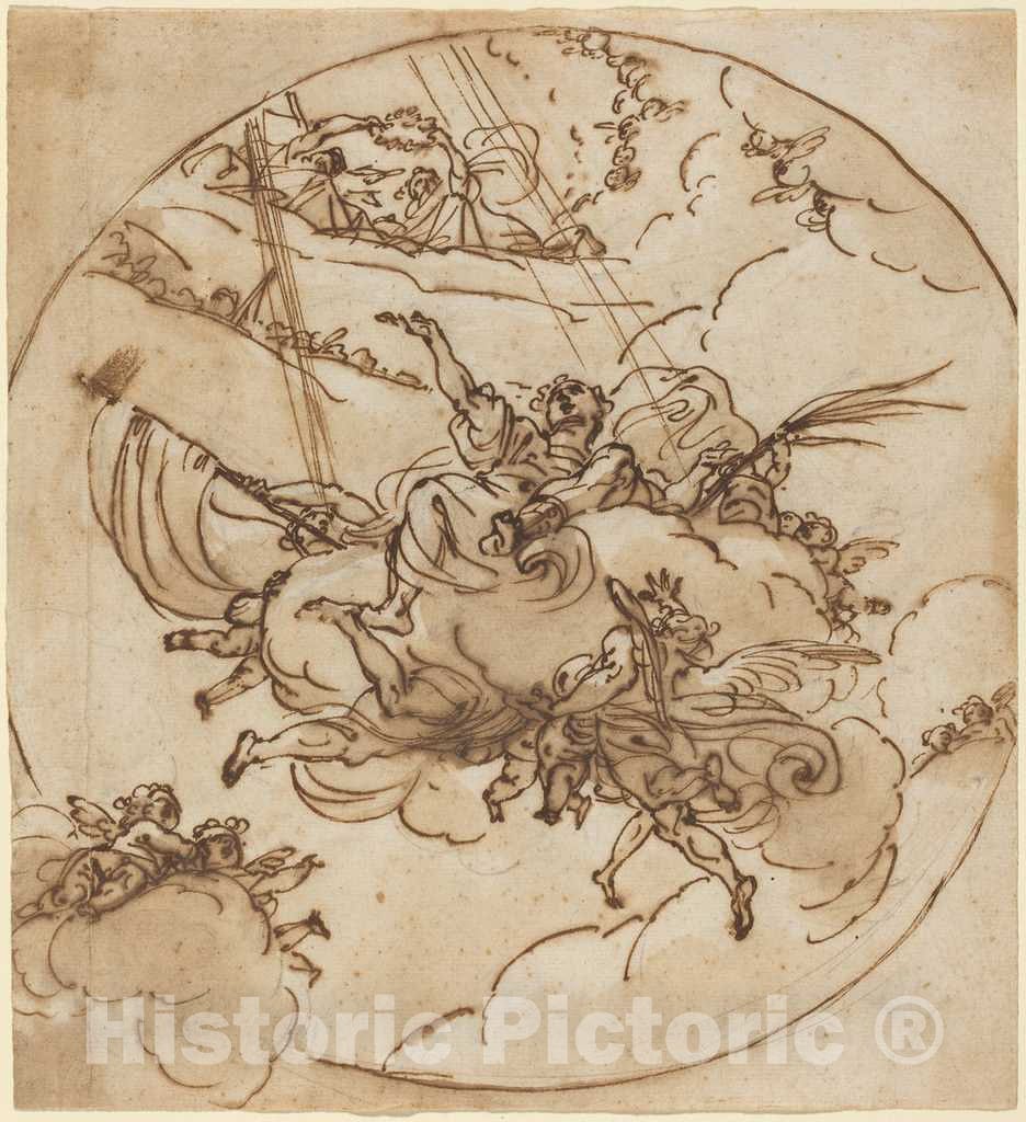 Art Print : Ubaldo Gandolfi, The Apotheosis of San Vitale, 1781 - Vintage Wall Art