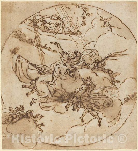Art Print : Ubaldo Gandolfi, The Apotheosis of San Vitale, 1781 - Vintage Wall Art