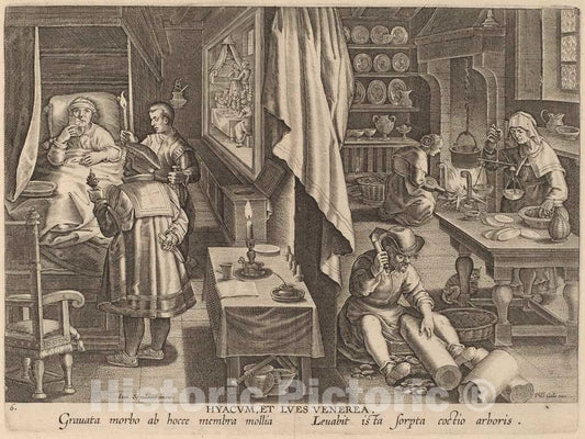 Art Print : Galle After Jan Van der Straet, Medicine: pl.6, c.1585 - Vintage Wall Art