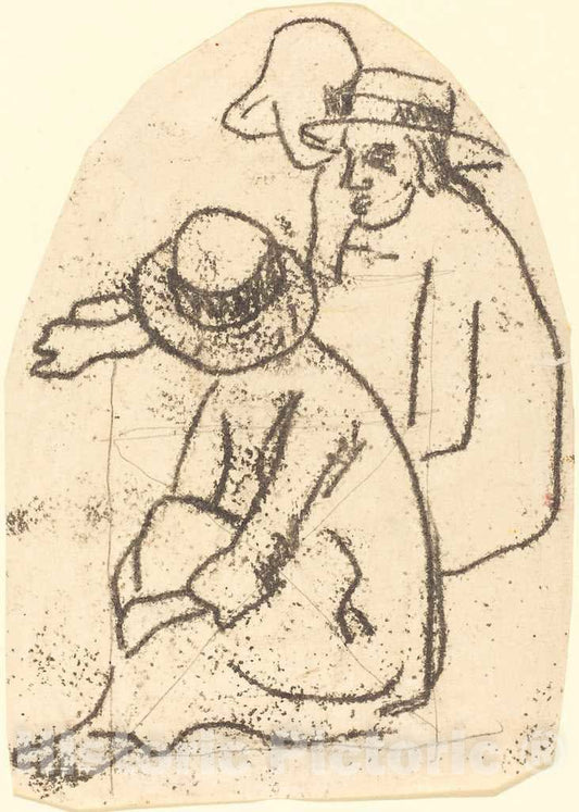 Art Print : Paul Gauguin, Three Tahitians (Study for La Soeur de charite), c.1901 - Vintage Wall Art