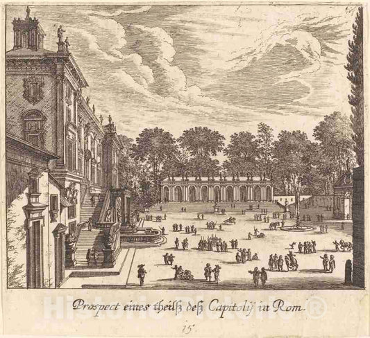 Art Print : KÃ¼sel After Johann Wilhelm Baur, Capitoline, Rome, 1681 - Vintage Wall Art