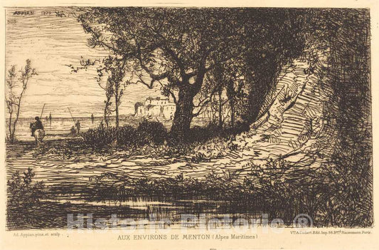 Art Print : Adolphe Appian, Aux Environs de Menton - Vintage Wall Art