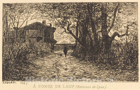 Art Print : Adolphe Appian, A Gorge de Loup, 1863 - Vintage Wall Art