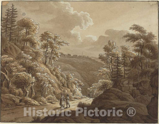 Art Print : T. Lamey, Road Through The Woods Near Kresselbach, 1805 - Vintage Wall Art