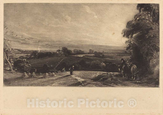 Art Print : Lucas After Constable, Autumnal Sunset, in or After 1830 - Vintage Wall Art