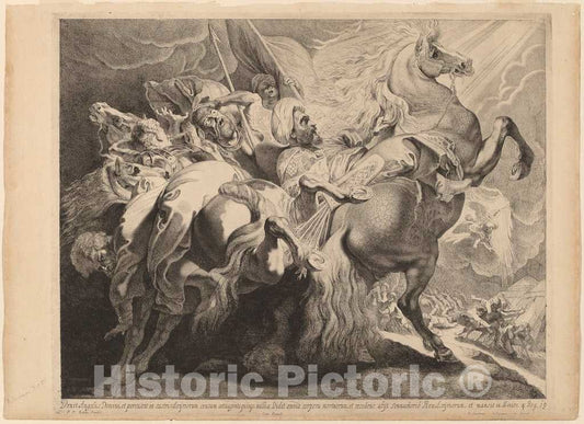 Art Print : Soutman After Rubens, The Defeat of Sennacherib - Vintage Wall Art