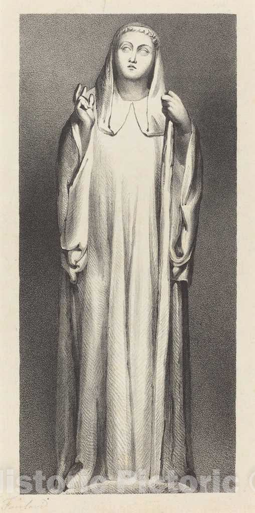 Art Print : Fairland After Flaxman, Figure from Peterborough Cathedral, 1829 - Vintage Wall Art