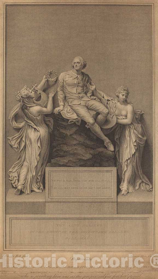 Art Print : Stow After Banks, Monument to William Shakespeare, 1798 - Vintage Wall Art