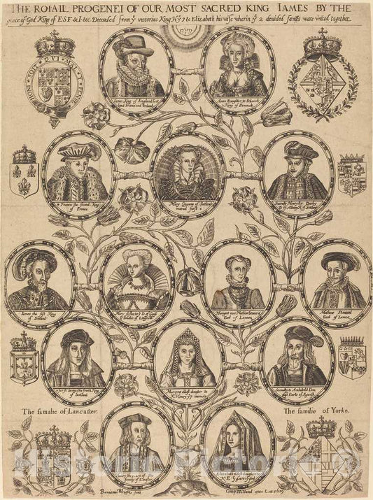 Art Print : Benjamin Wright, Royal Progeny of King James, 1619 - Vintage Wall Art