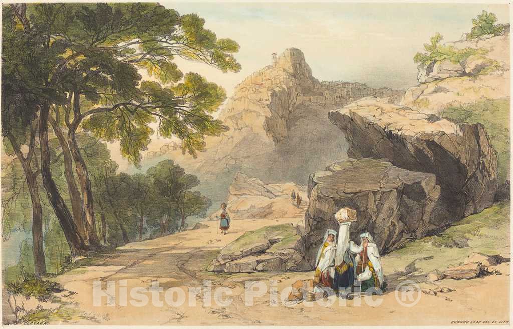 Art Print : Edward Lear, Cervara - Vintage Wall Art