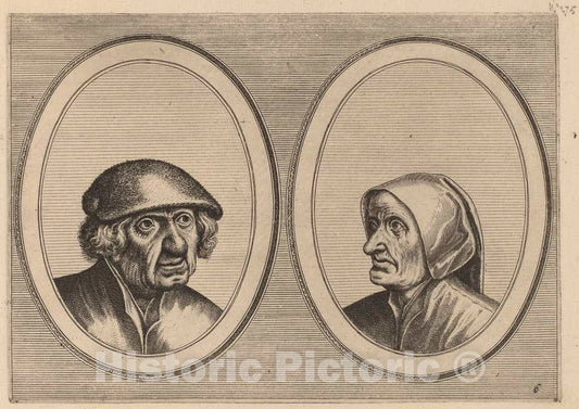 Art Print : Doetechum After Brugel The Elder, Dirck Domp and Zeedighe Kniertje, c.1565 - Vintage Wall Art