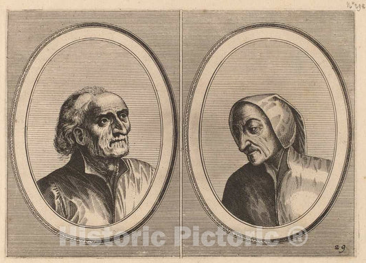 Art Print : Doetechum After Brugel The Elder, t Suynighe Waertje and De Goelicke Waerdin, c.1565 - Vintage Wall Art