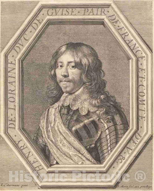 Art Print : Morin After Justus Sustermans, Henri de Lorraine, duc de Guise - Vintage Wall Art