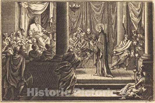 Art Print : Le Clerc I, Christ Before Caiaphas - Vintage Wall Art