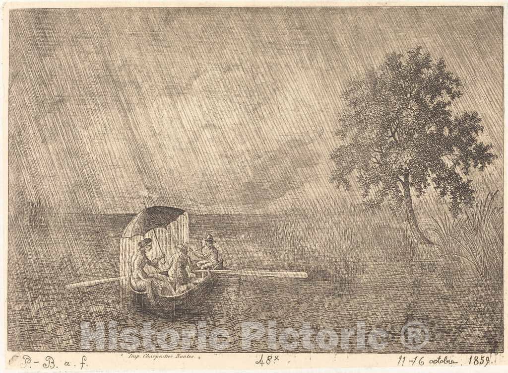 Art Print : Emmanuel PhÃ©lippes-Beaulieu, The Big Shower, 1859 - Vintage Wall Art