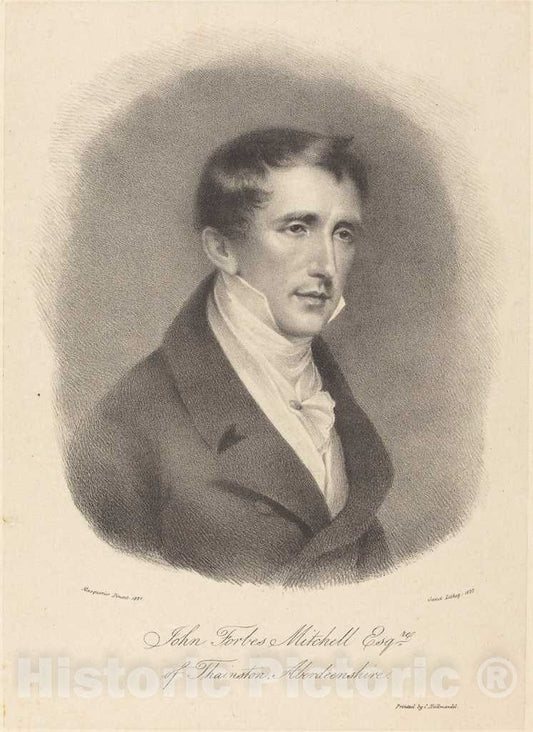 Art Print : M. Gauci After Masquerier, John Forbes Mitchell, 1823 - Vintage Wall Art