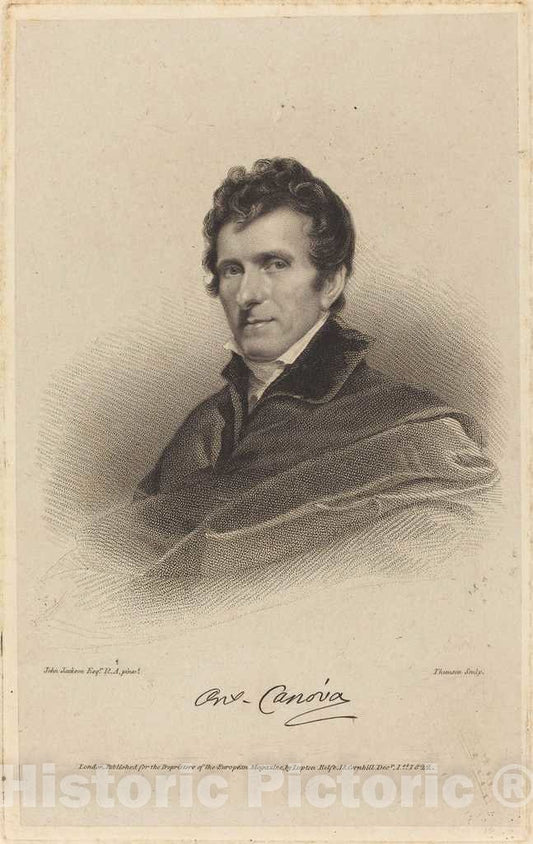 Art Print : Thomson Possibly After Jackson, Antonio Canova, 1822 - Vintage Wall Art