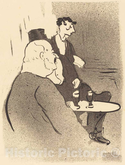 Art Print : Henri de Toulouse-Lautrec, Ducarre at The Ambassadeurs (Ducarre aux Ambassadeurs), 1893 - Vintage Wall Art