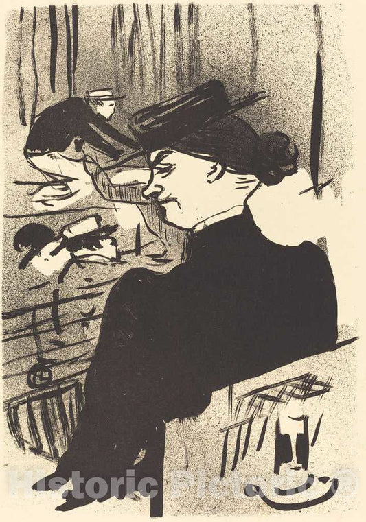 Art Print : Henri de Toulouse-Lautrec, A Spectator (Une spectatrice), 1893 - Vintage Wall Art