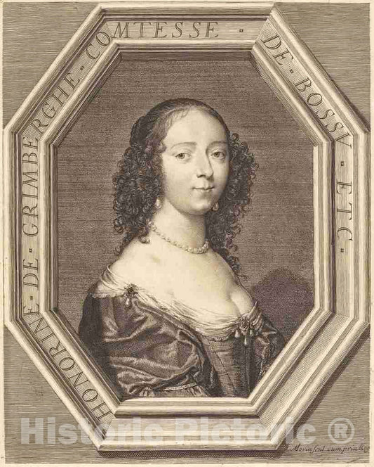 Art Print : Jean Morin, Honorine Grimberge, comtesse de Bossu - Vintage Wall Art