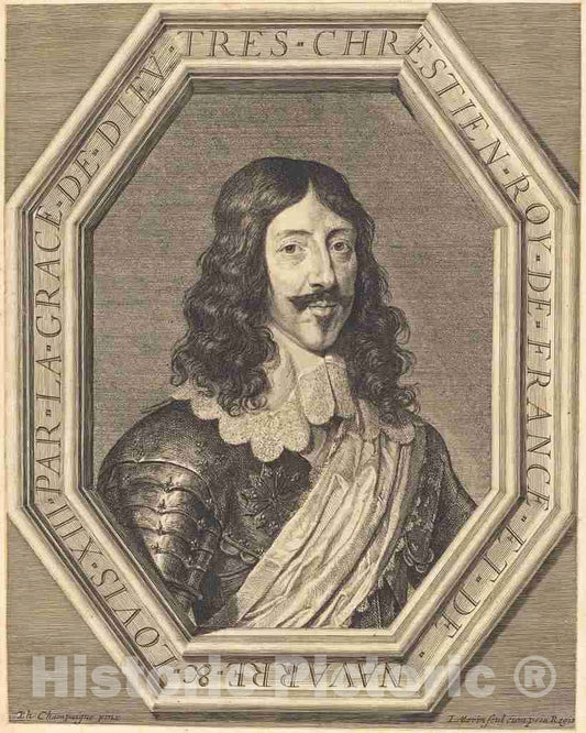 Art Print : Morin After Champaigne, Louis XIII - Vintage Wall Art