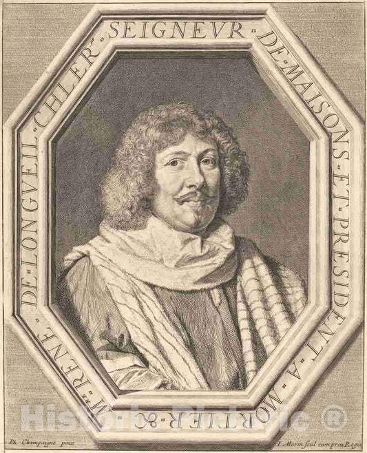 Art Print : Morin After Champaigne, Rene de Longueil, Marquis de Maisons - Vintage Wall Art